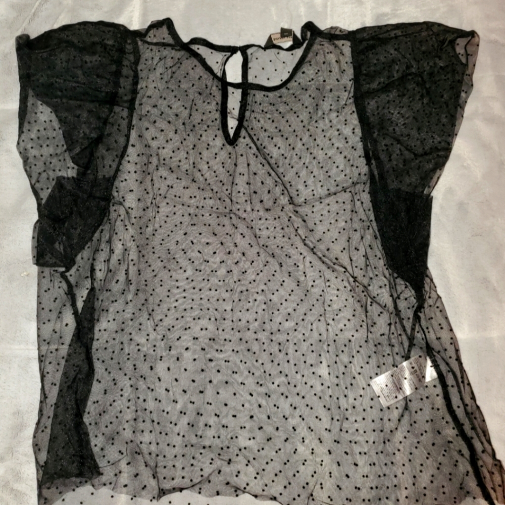 Banana republic sheer polka dot top